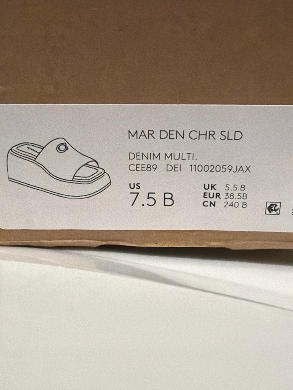 Coach Light Gray Cherry Embroidered Slide Mules - Picture 4 of 5